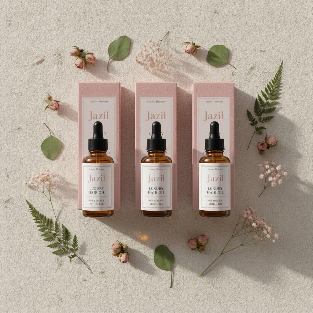Jazil Hair Oil — Flat Lay